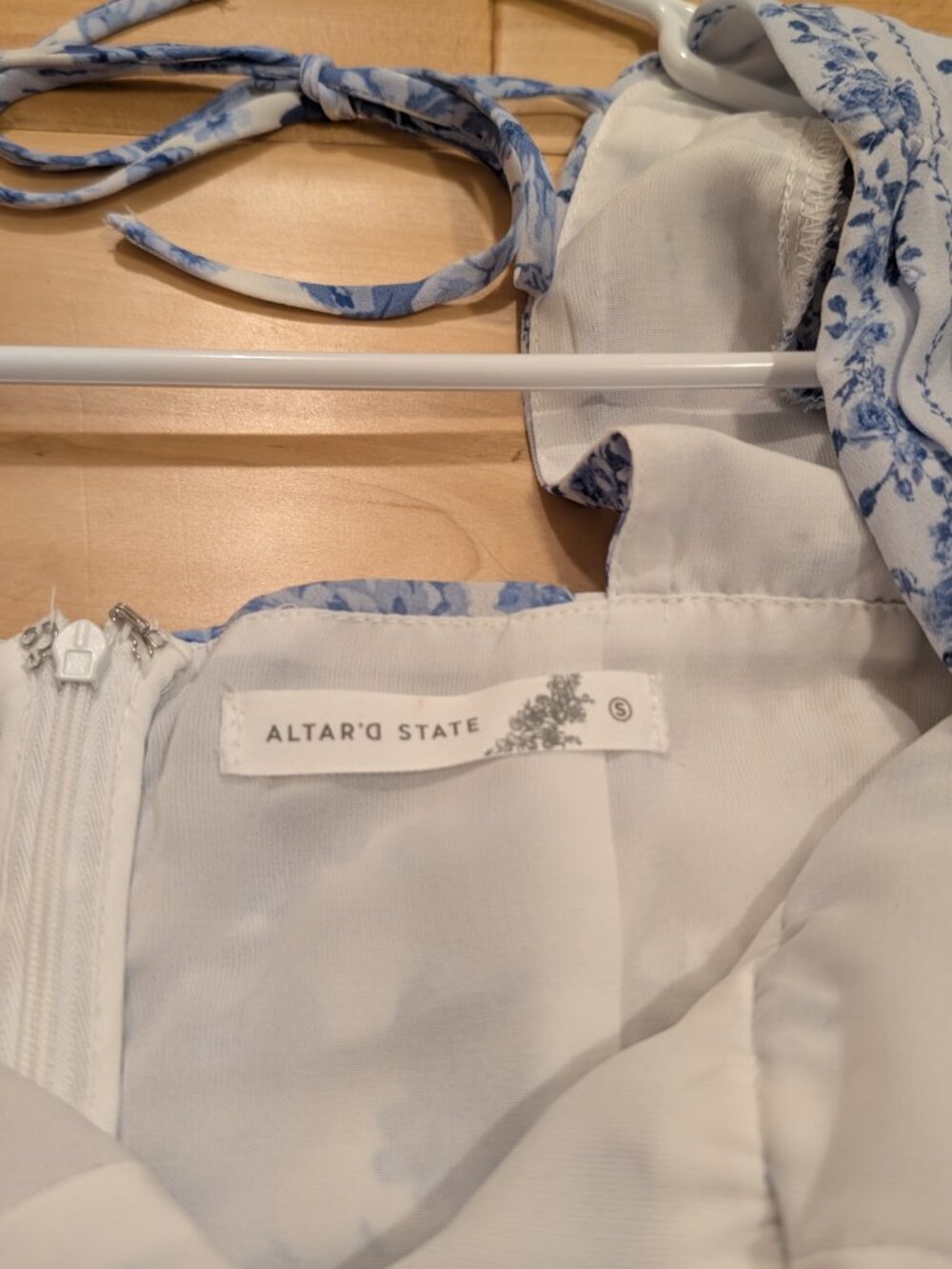 Altar'd State dress. Blue and white floral - Picture 3 of 3